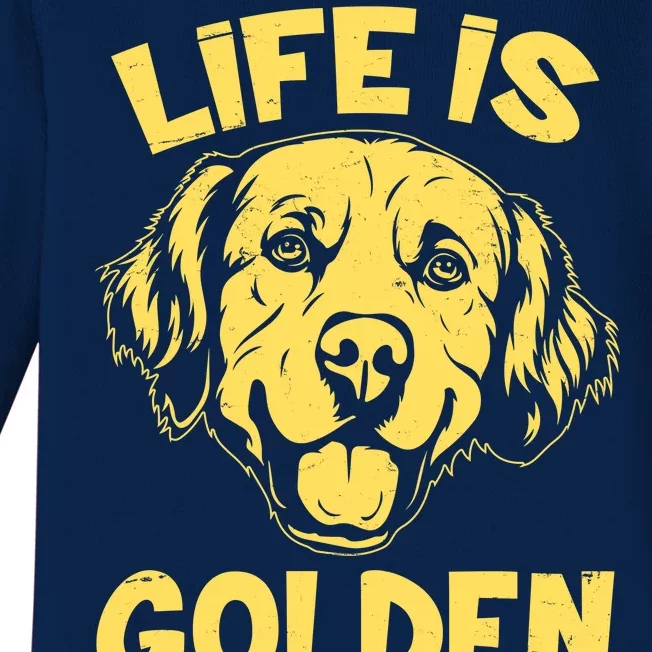 Golden Retriever Life Is Golden Baby Long Sleeve Bodysuit