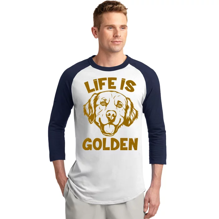 Golden Retriever Life Is Golden Baseball Sleeve Shirt