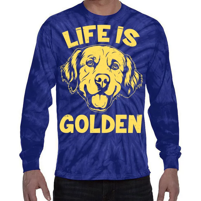 Golden Retriever Life Is Golden Tie-Dye Long Sleeve Shirt