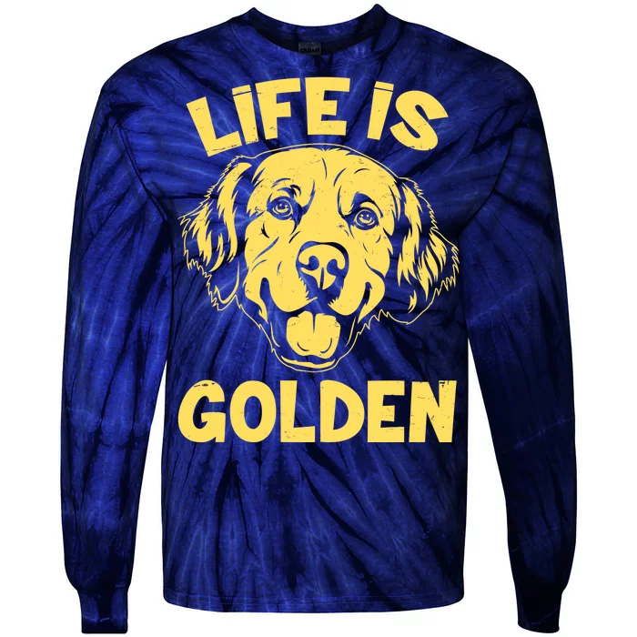 Golden Retriever Life Is Golden Tie-Dye Long Sleeve Shirt