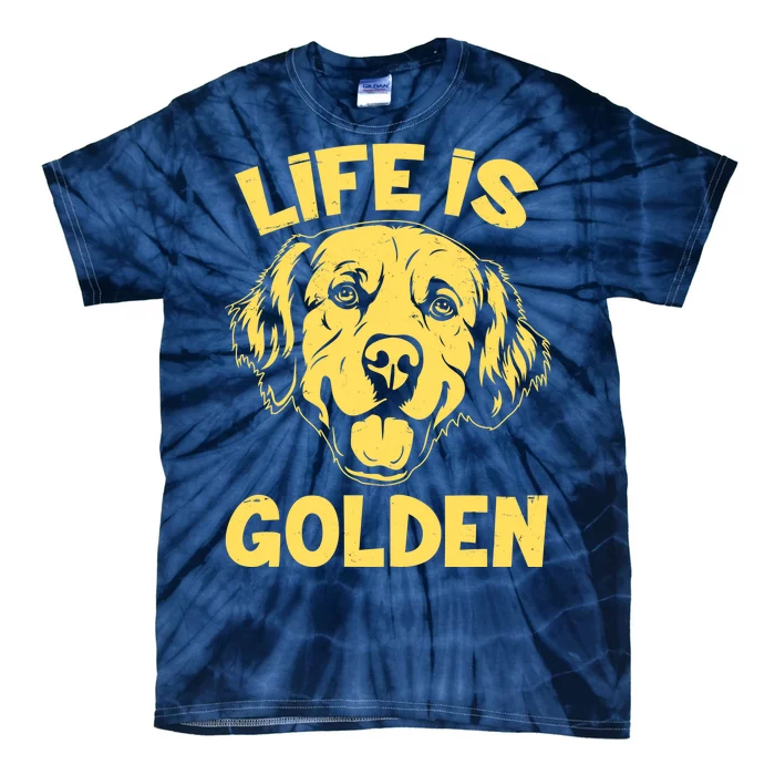 Golden Retriever Life Is Golden Tie-Dye T-Shirt