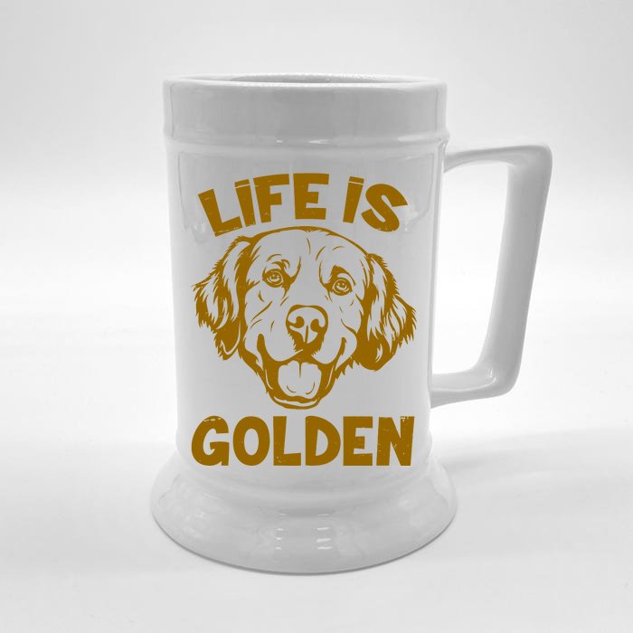 Golden Retriever Life Is Golden Front & Back Beer Stein