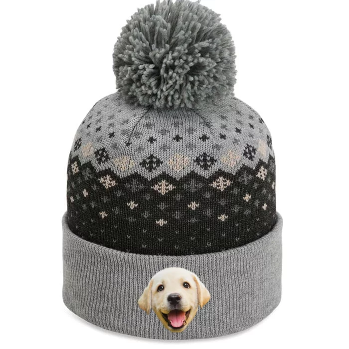 Golden Retriever Pup Face The Baniff Cuffed Pom Beanie