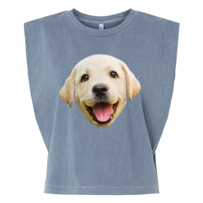 Golden Retriever Pup Face Garment-Dyed Women's Muscle Tee