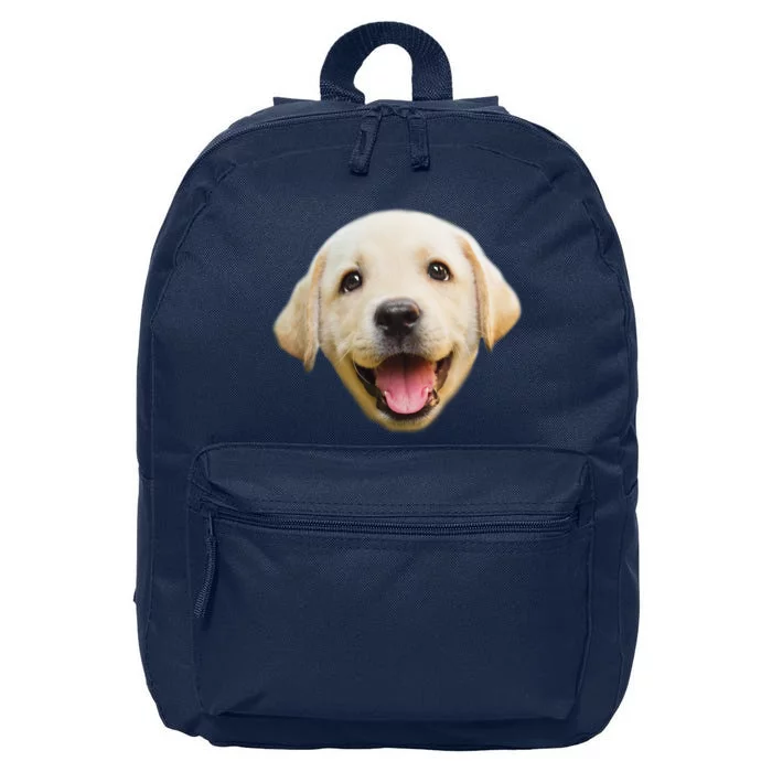 Golden Retriever Pup Face 16 in Basic Backpack