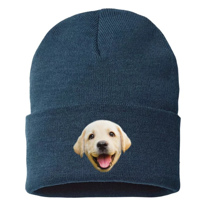 Golden Retriever Pup Face Sustainable Knit Beanie