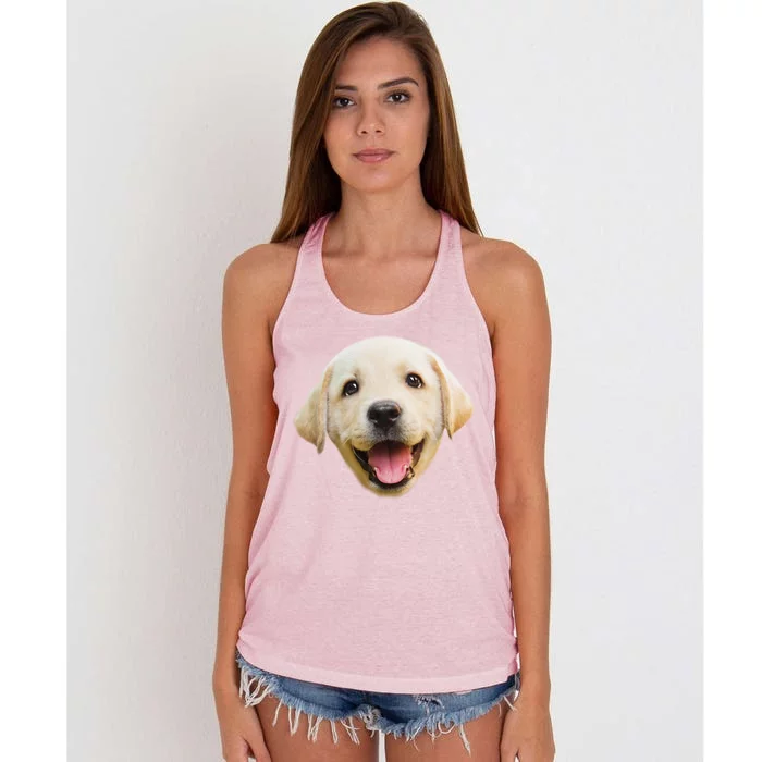 Golden Retriever Pup Face Women's Knotted Racerback Tank