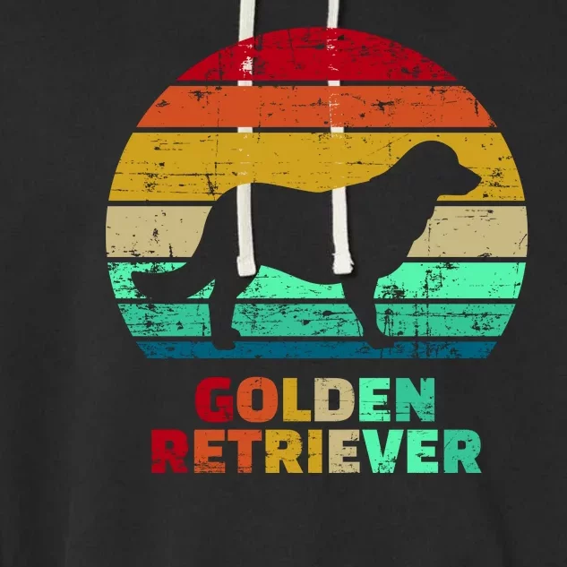 Golden Retriever Retro Silhouette Garment-Dyed Fleece Hoodie