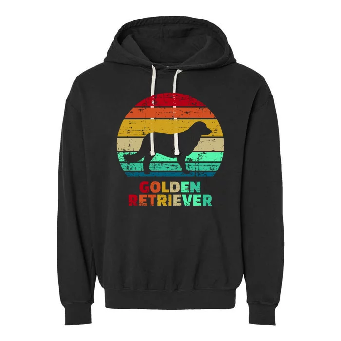 Golden Retriever Retro Silhouette Garment-Dyed Fleece Hoodie