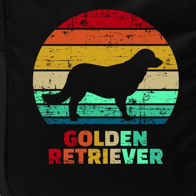 Golden Retriever Retro Silhouette Impact Tech Backpack