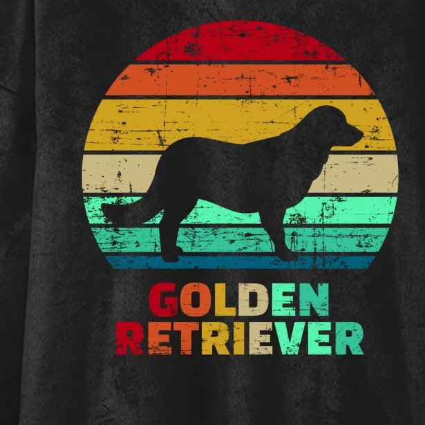 Golden Retriever Retro Silhouette Hooded Wearable Blanket