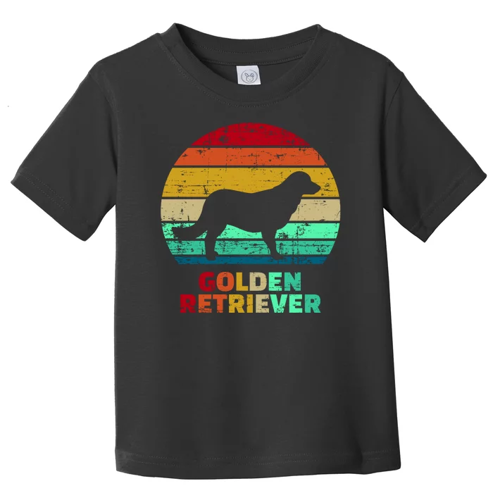 Golden Retriever Retro Silhouette Toddler T-Shirt