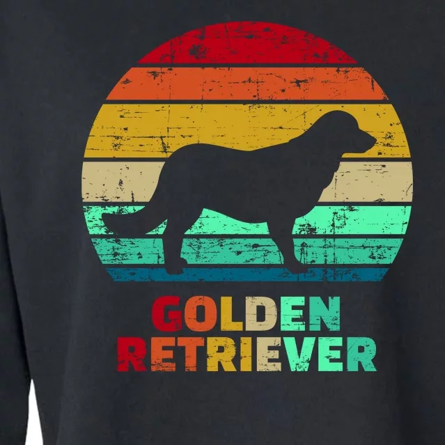 Golden Retriever Retro Silhouette Cropped Pullover Crew