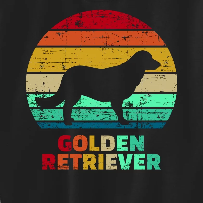 Golden Retriever Retro Silhouette Kids Sweatshirt