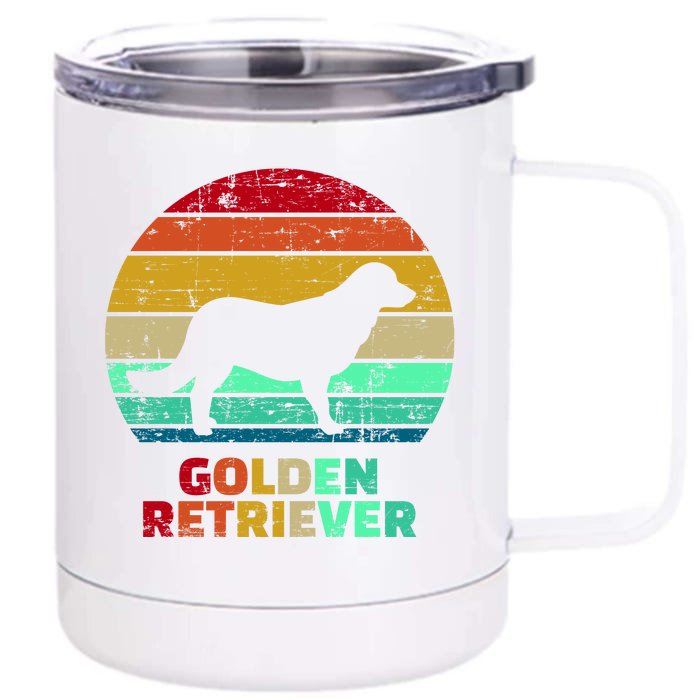 Golden Retriever Retro Silhouette Front & Back 12oz Stainless Steel Tumbler Cup