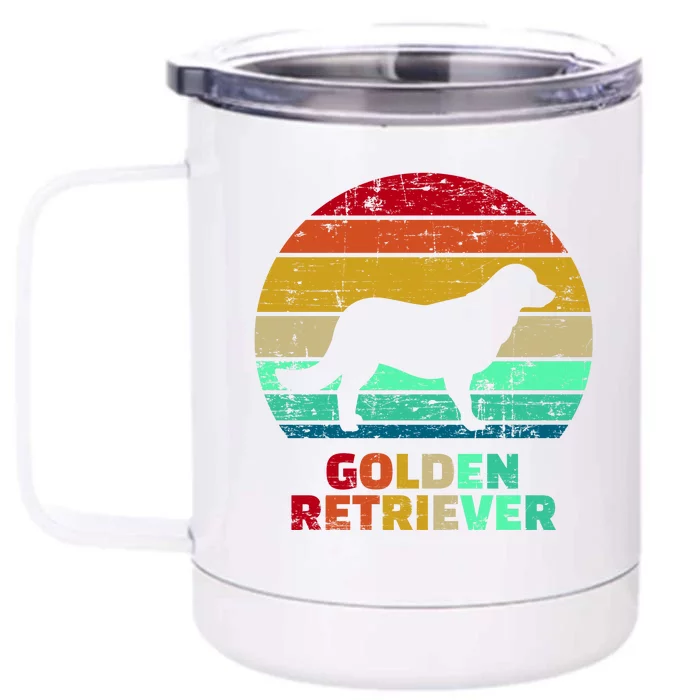 Golden Retriever Retro Silhouette Front & Back 12oz Stainless Steel Tumbler Cup