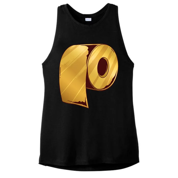 Golden Toilet Paper Crisis Ladies Tri-Blend Wicking Tank