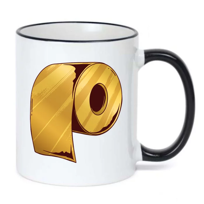 Golden Toilet Paper Crisis Black Color Changing Mug