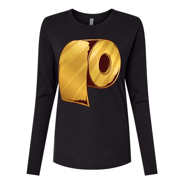 Golden Toilet Paper Crisis Womens Cotton Relaxed Long Sleeve T-Shirt