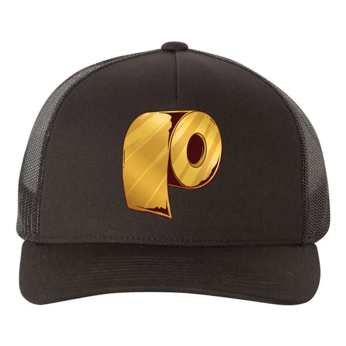 Golden Toilet Paper Crisis Yupoong Adult 5-Panel Trucker Hat