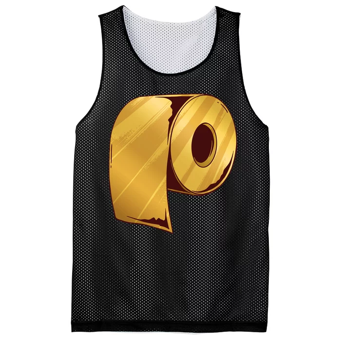 Golden Toilet Paper Crisis Mesh Reversible Basketball Jersey Tank