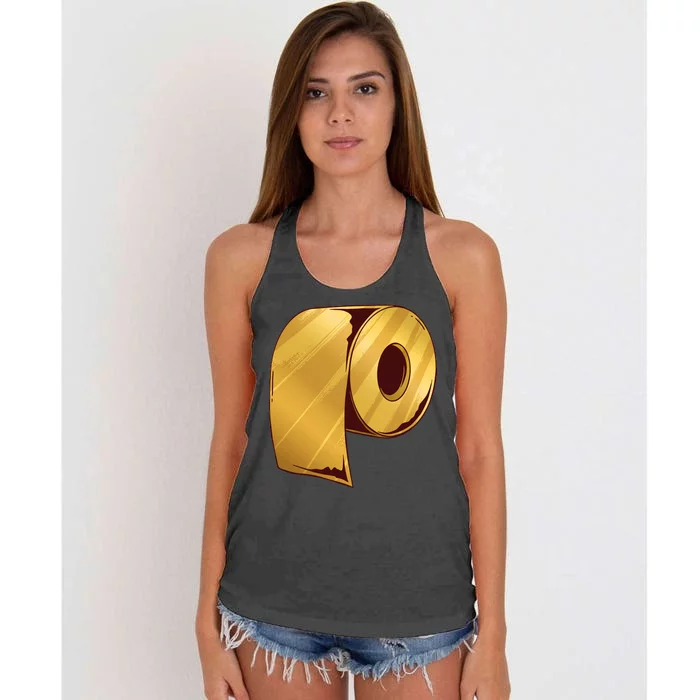 Golden Toilet Paper Crisis Women's Knotted Racerback Tank