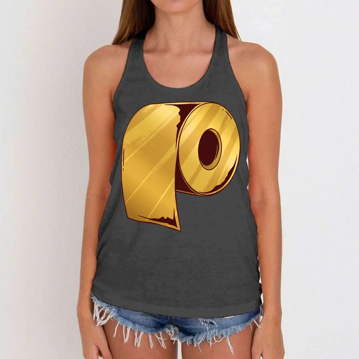 Golden Toilet Paper Crisis Women's Knotted Racerback Tank