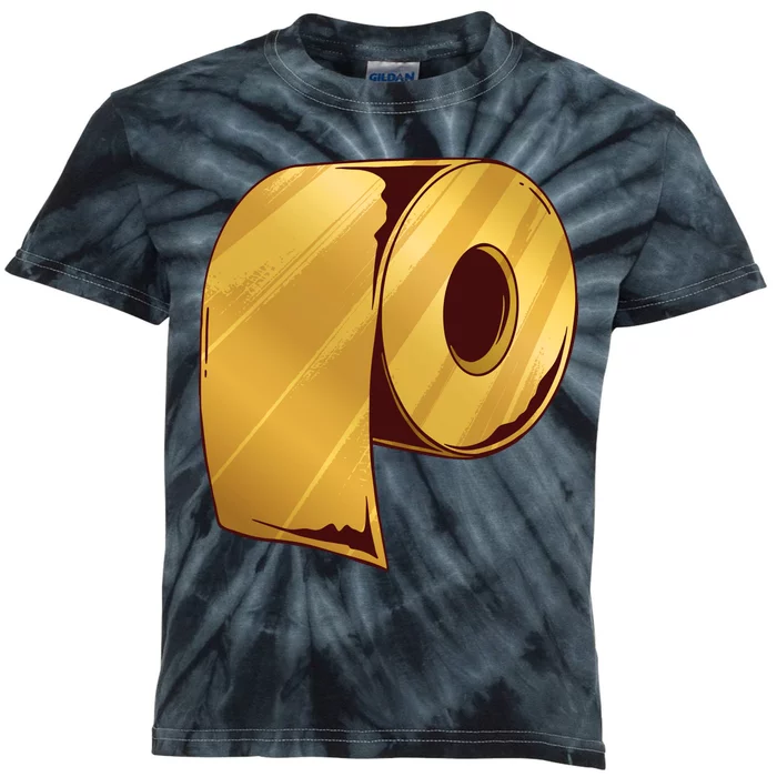 Golden Toilet Paper Crisis Kids Tie-Dye T-Shirt