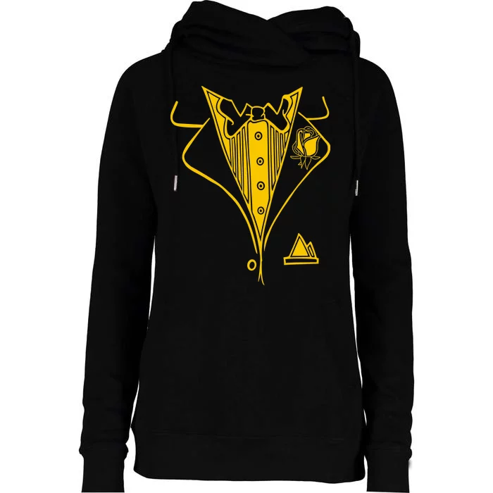 Golden Tuxedo Womens Funnel Neck Pullover Hood