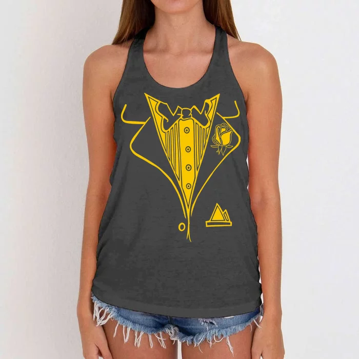 Golden Tuxedo Women's Knotted Racerback Tank