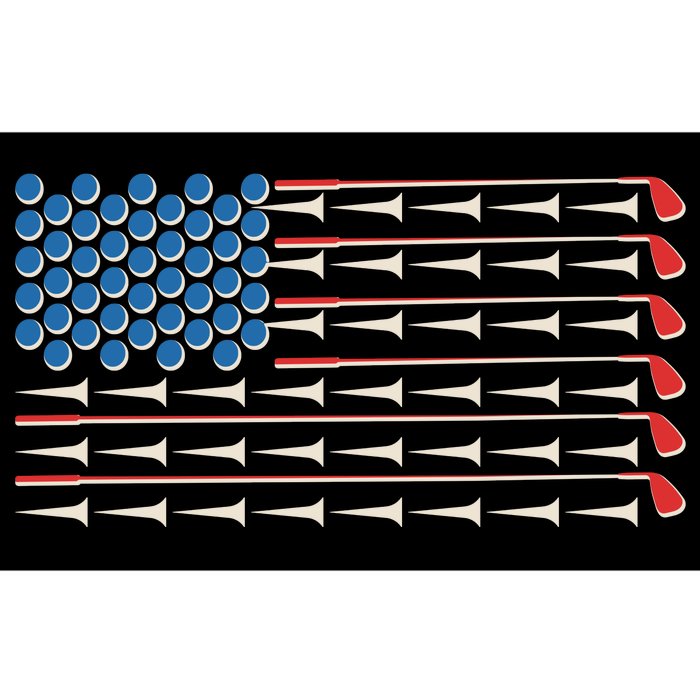 Golf Balls Tees Clubs USA American Flag Bumper Sticker