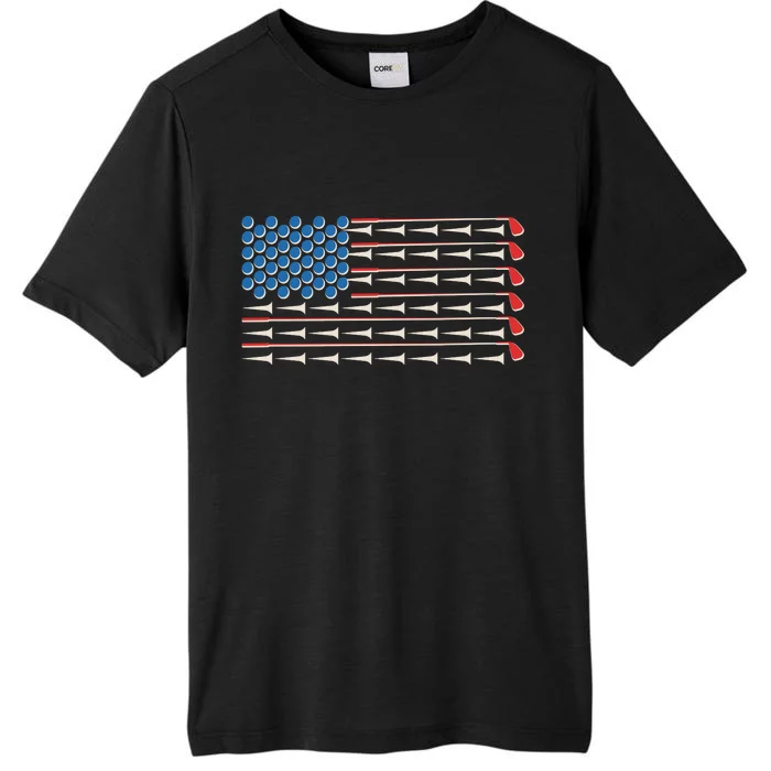 Golf Balls Tees Clubs USA American Flag ChromaSoft Performance T-Shirt