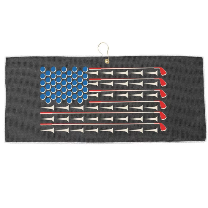 Golf Balls Tees Clubs USA American Flag Large Microfiber Waffle Golf Towel