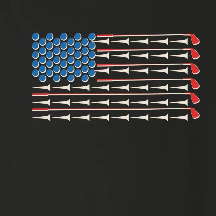 Golf Balls Tees Clubs USA American Flag Toddler Long Sleeve Shirt