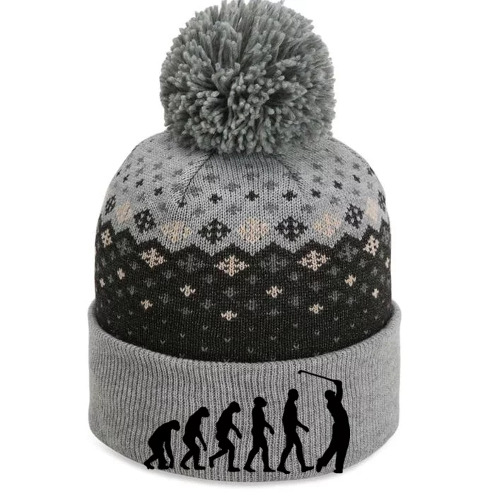 Golf Evolution Funny Golfer The Baniff Cuffed Pom Beanie