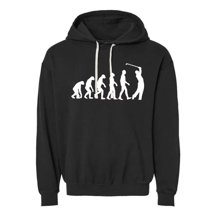 Golf Evolution Funny Golfer Garment-Dyed Fleece Hoodie