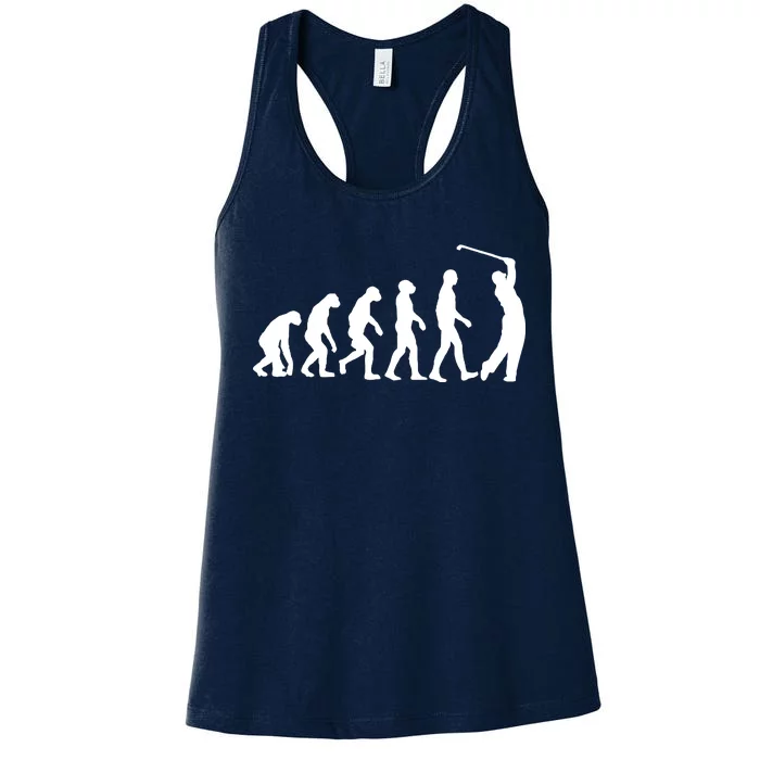 Golf Evolution Funny Golfer Women's Racerback Tank