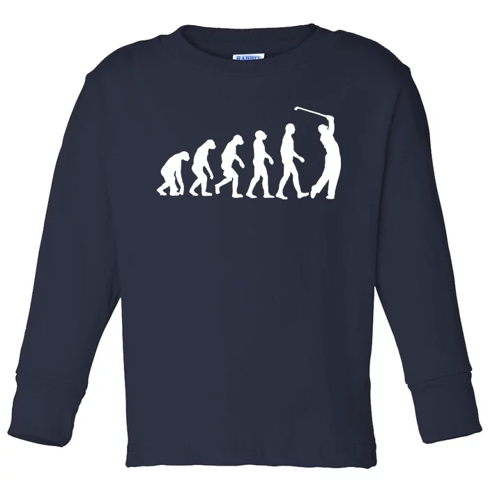 Golf Evolution Funny Golfer Toddler Long Sleeve Shirt