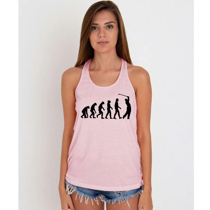 Golf Evolution Funny Golfer Women's Knotted Racerback Tank