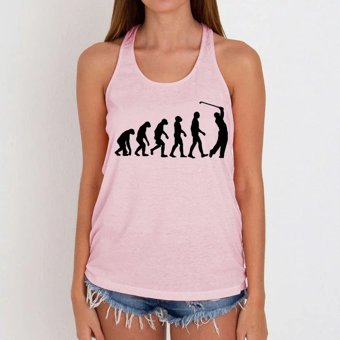 Golf Evolution Funny Golfer Women's Knotted Racerback Tank