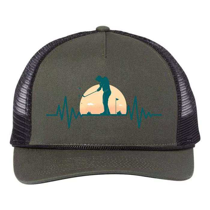 Golf Hearbeat Retro Rope Trucker Hat Cap