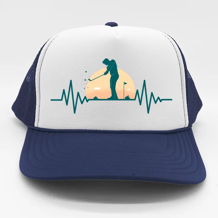 Golf Hearbeat Trucker Hat