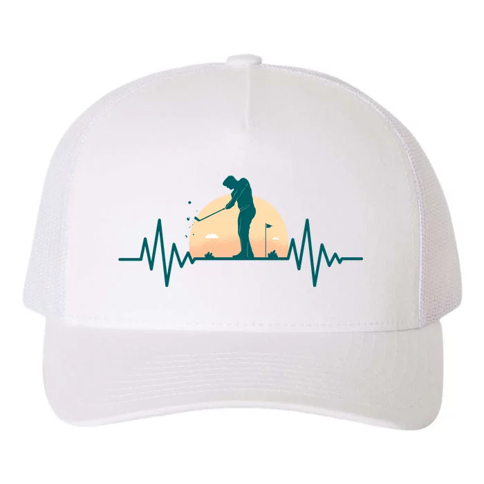 Golf Hearbeat Yupoong Adult 5-Panel Trucker Hat