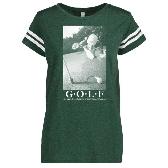 GOLF Perfect Combination Of Exercise And Swearing Enza Ladies Jersey Football T-Shirt