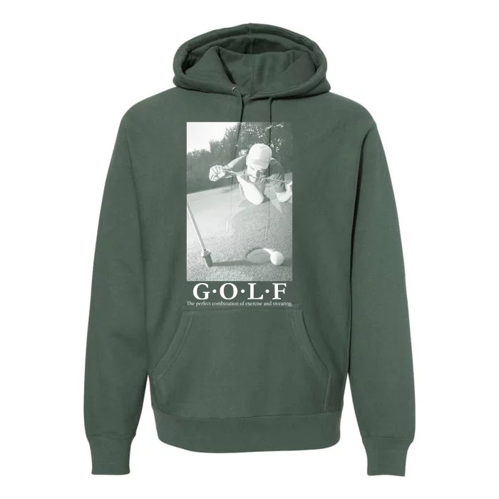 GOLF Perfect Combination Of Exercise And Swearing Premium Hoodie