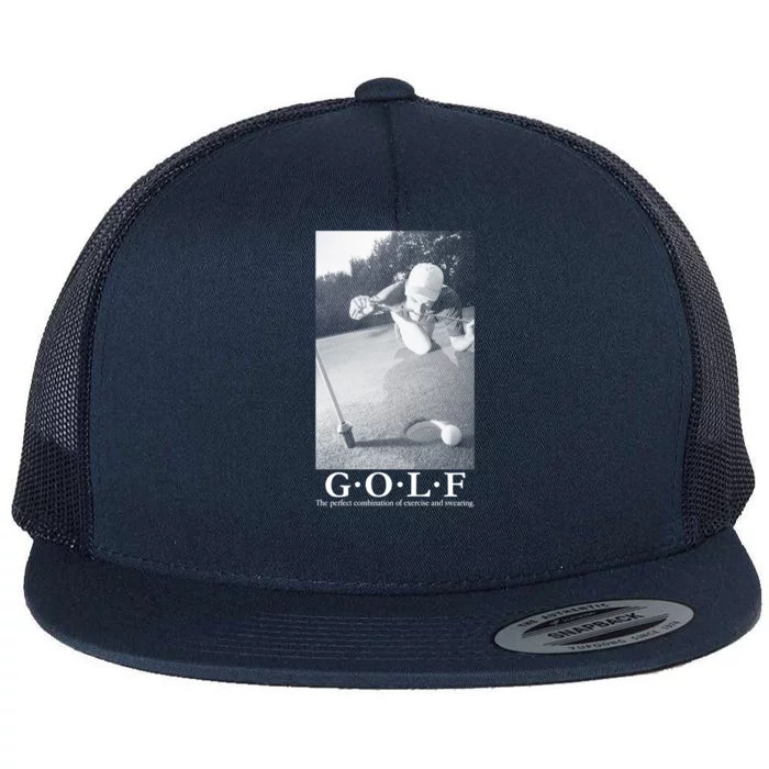 GOLF Perfect Combination Of Exercise And Swearing Flat Bill Trucker Hat