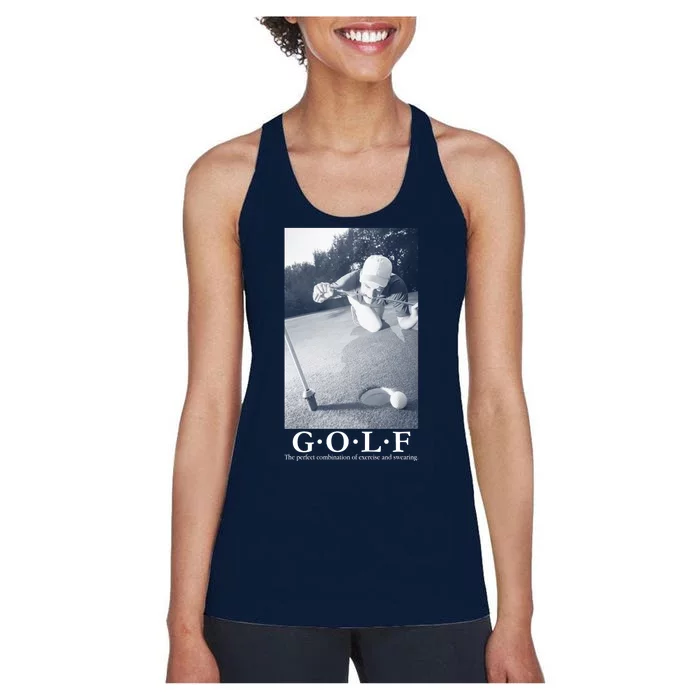 GOLF Perfect Combination Of Exercise And Swearing Women's Racerback Tank