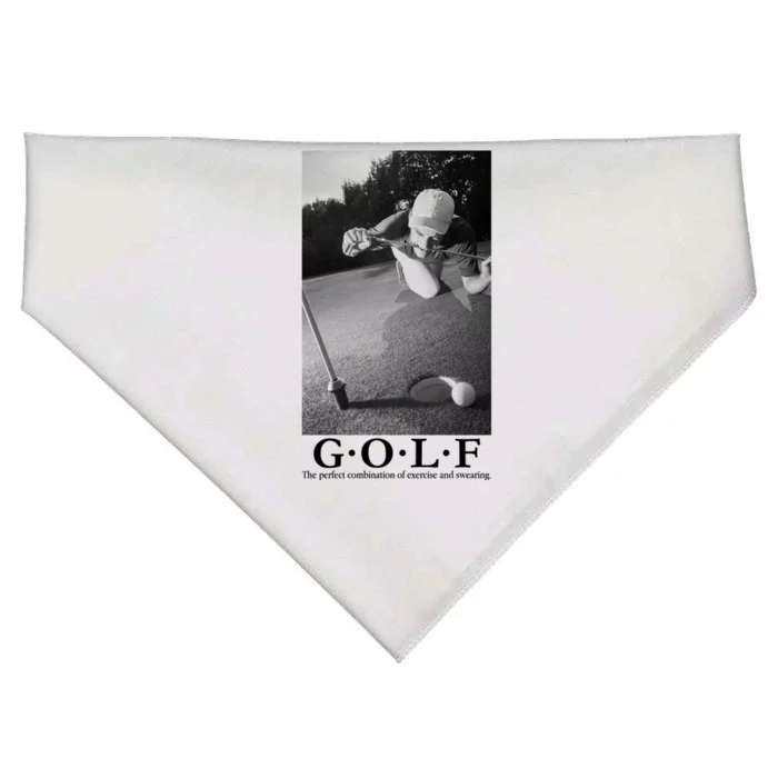 GOLF Perfect Combination Of Exercise And Swearing USA-Made Doggie Bandana