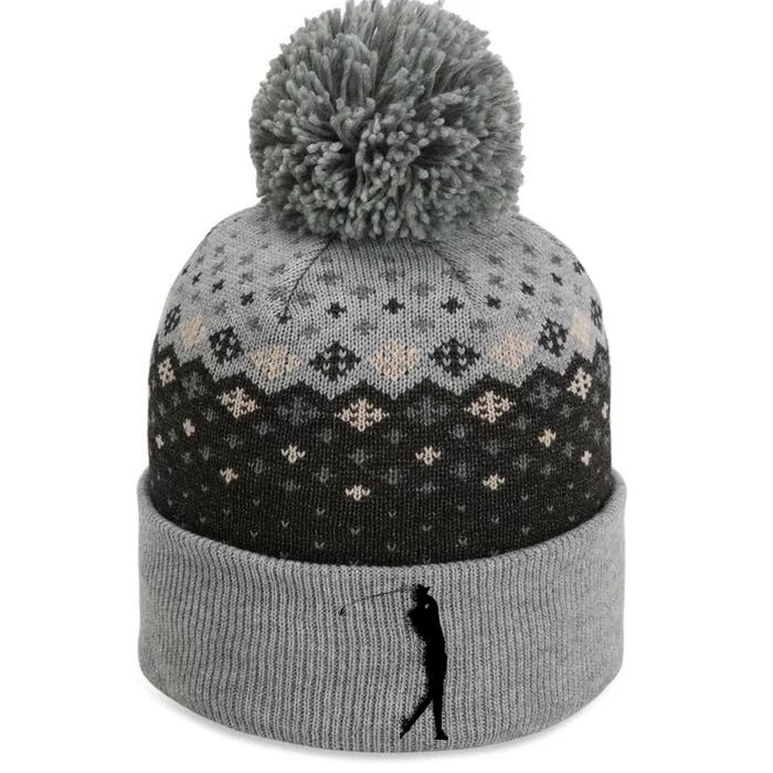 Golf Swing Splatter Golfer Logo The Baniff Cuffed Pom Beanie