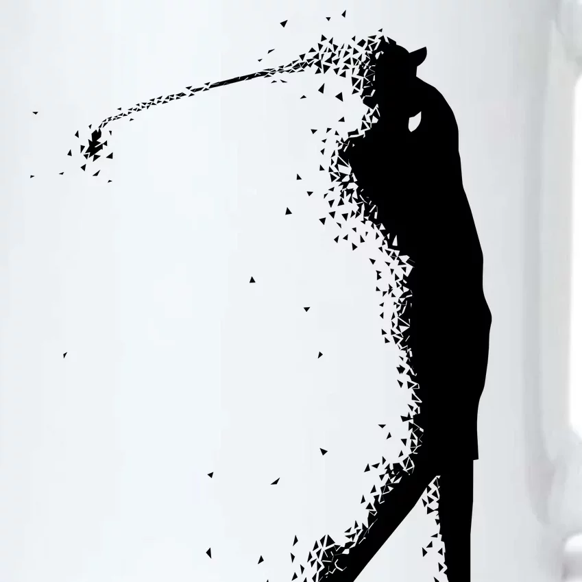 Golf Swing Splatter Golfer Logo Black Color Changing Mug